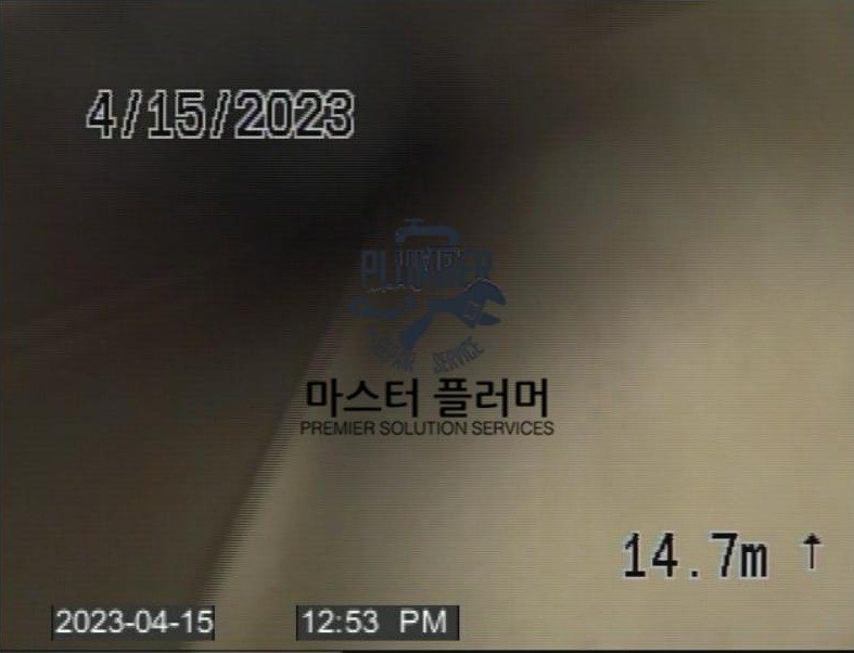 세척 후 내시경 확인 — 입상관 슬러지 제거